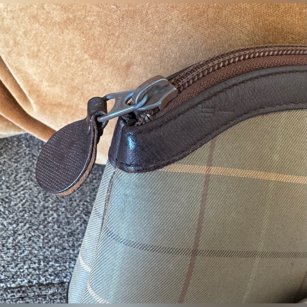 Burberry Brown Leather & Tan Plaid Cosmetic Clutch & HOBO Lauren Clutch-Wallet - Picture 11 of 15
